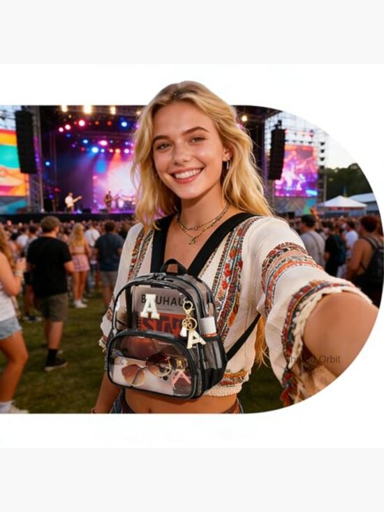Clear Backpack Stadium Approved 12x6x12 Transparent Bookbag for Women with main image 5